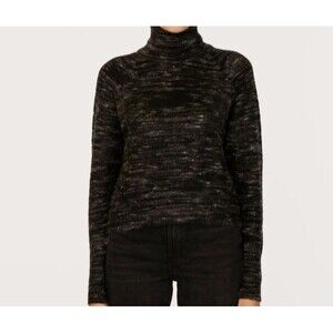 Autumn Cashmere Space Dye Raglan Mock Neck Cashmere Blend Sweater RP $450 Sz S
